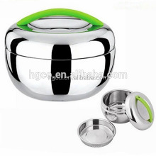 stainless steel lunch box round apple shape themro container